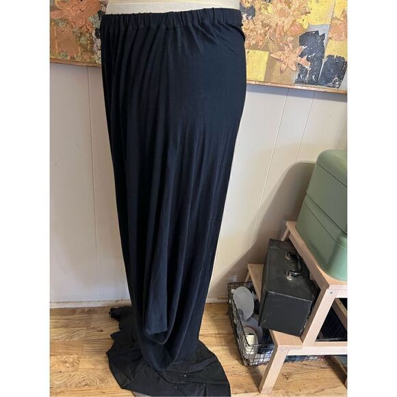 Anthropologie BNQ Womens Large Pull On Pants Navy Blue Extra Wide Leg Flowy - Picture 3 of 8